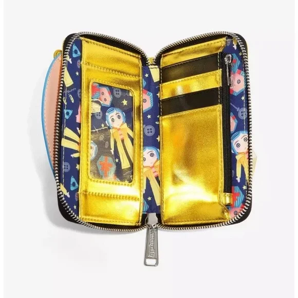 Loungefly Coraline Cosplay Coraline Doll Metallic Wallet & Button Key Keychain - Picture 9 of 10